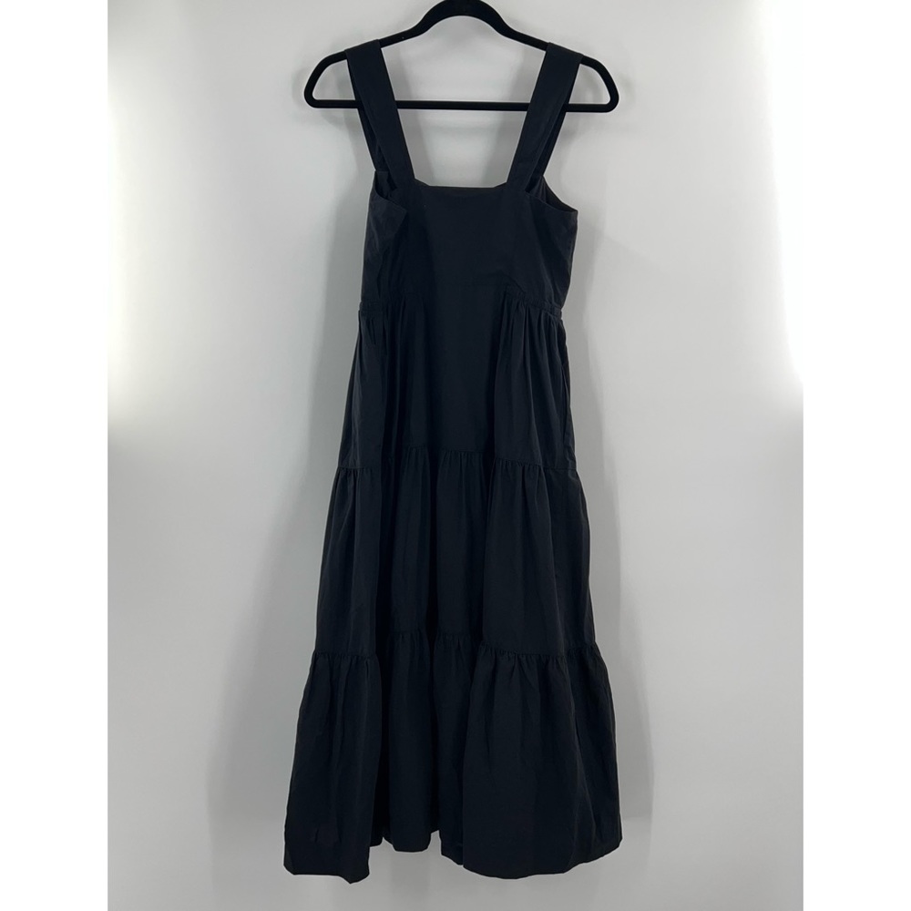 Madewell NWT Button-Front Tiered Midi Dress in True Black size 2 - Picture 4 of 9